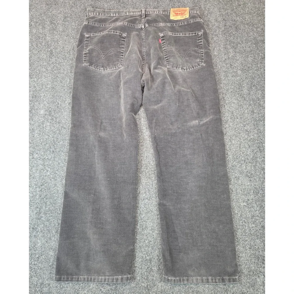 Levis 569 Loose Straight Corduroy Pants Mens 38x30 Charcoal Gray 5-Pocket Cords
